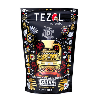 Tezal Kafenta Termogénico - Café Instantaneo Adicionado con L-Carnitina, Policotinato de Cromo y Carbón Activado